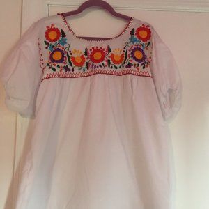 White embroidered Puebla blouse